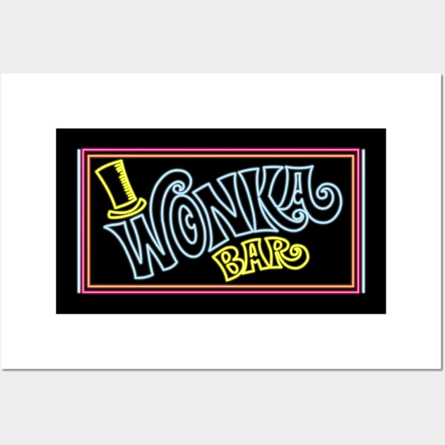 Wonka bar neon style Wall Art by AlanSchell76